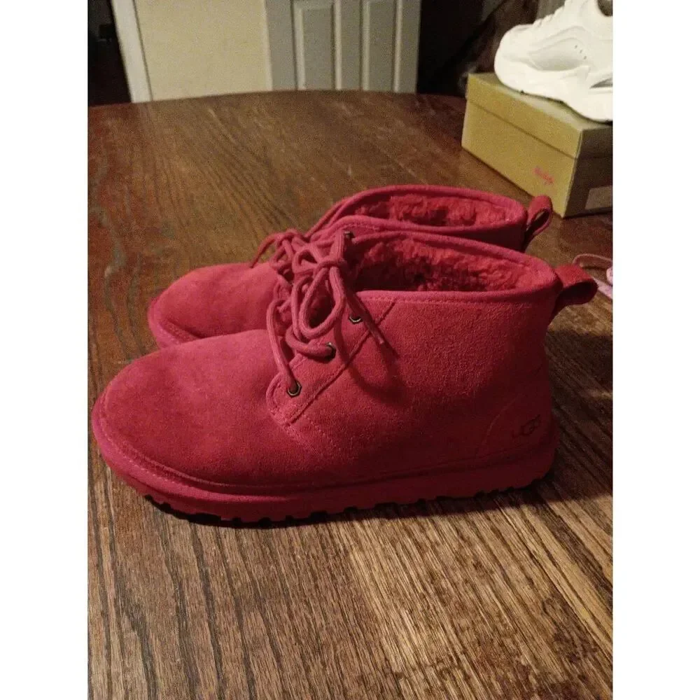 Size 8 UGG Red Neumel Suede Insulated Ankle Boot Bootie